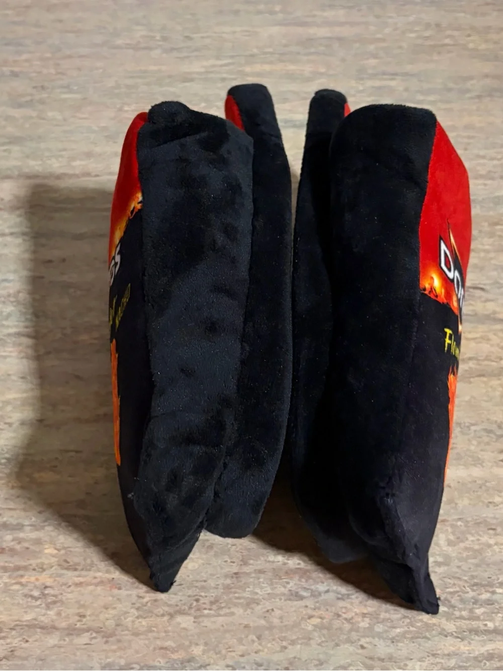 Doritos Flamin' Hot Nacho Plush Slippers - Black & Red